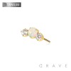 IMPLANT GRADE TITANIUM THREADLESS PUSH IN OPAL WITH TWO ROUND CZ TOP PART